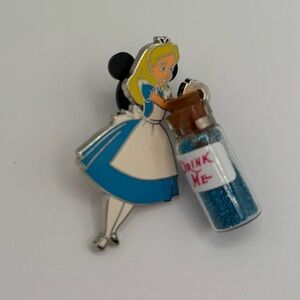 Authentic Disney Trading Pin Alice in Wonderland‎ Pin with Blue Glitter Bottle